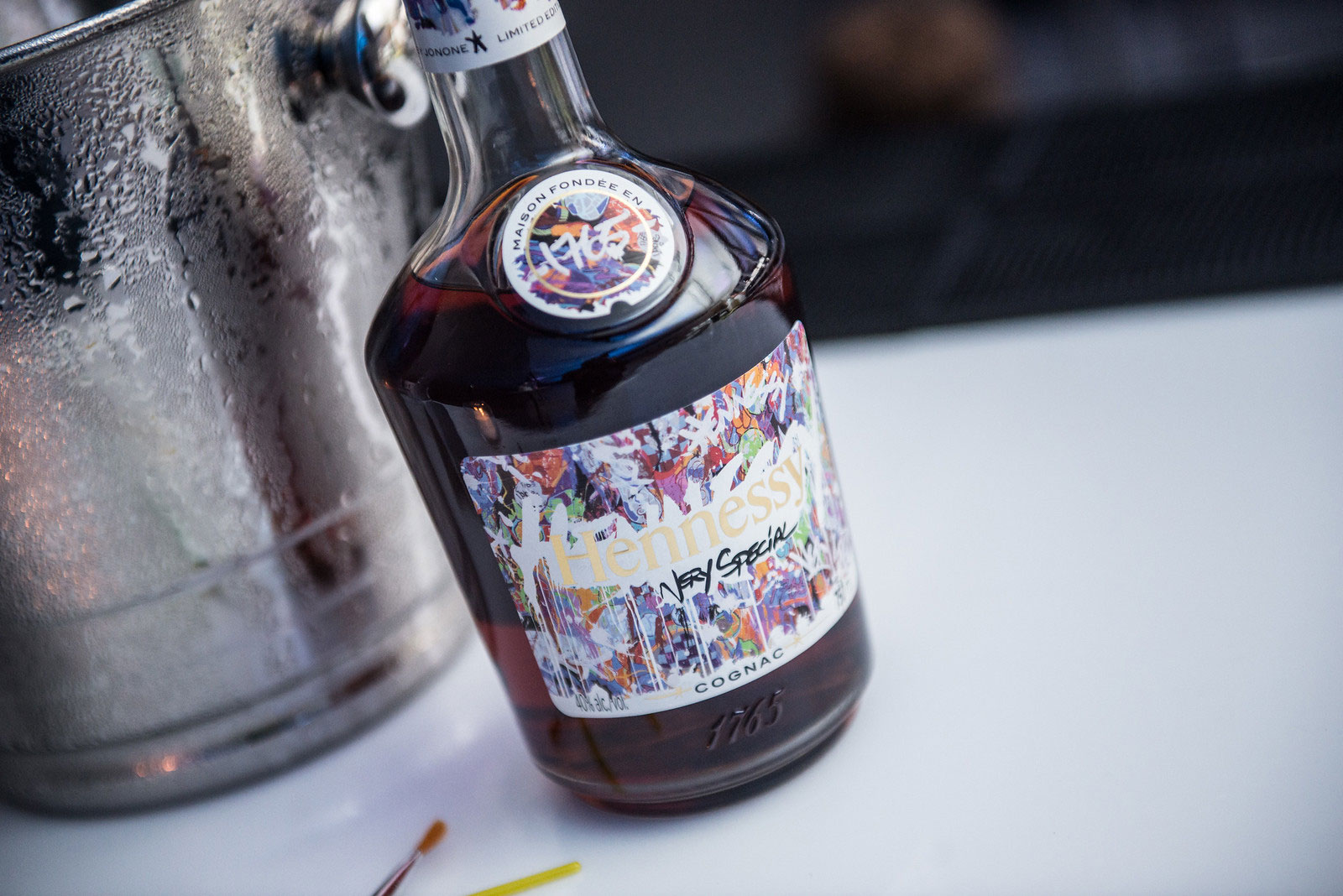 Hennessey Very Special release. Label designed by the graffiti artist JohnOne.