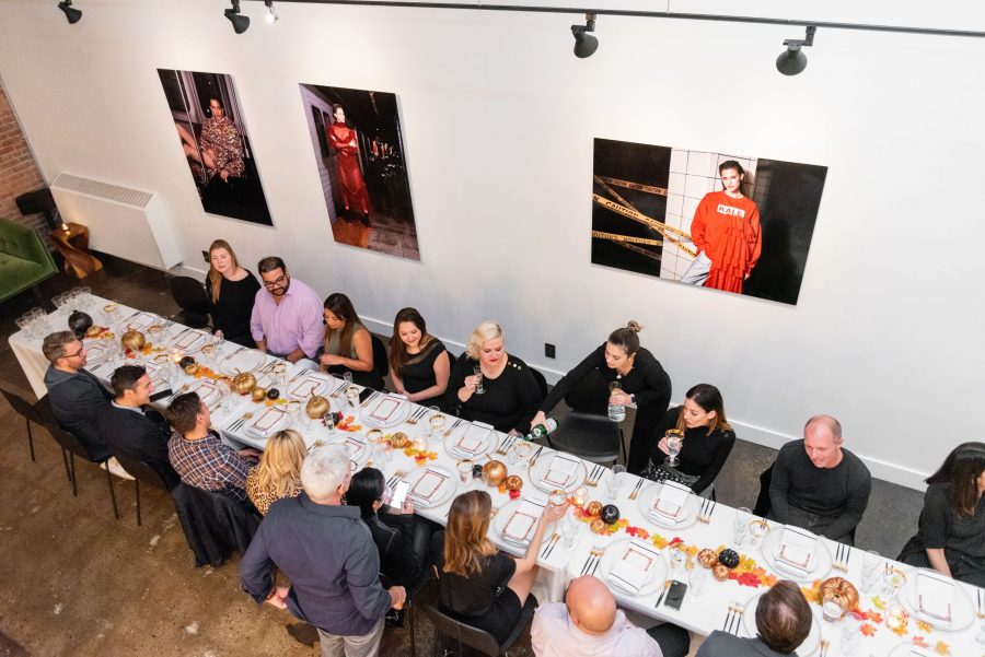 Guests at curated dinner