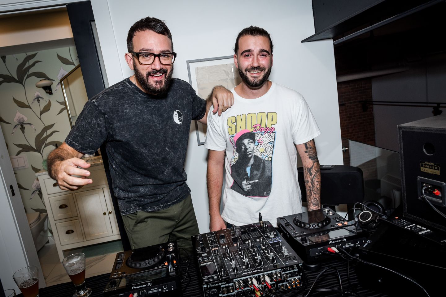 Lindsay Anne Delaney Exhibition_Fasion Foundry_nsbkim-8412 Juno award-wining DJ Hatiras of Spacedisco Records with artist Vincent Caira